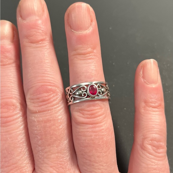 Ruby and Sterling Silver Ring - Picture 2 of 3